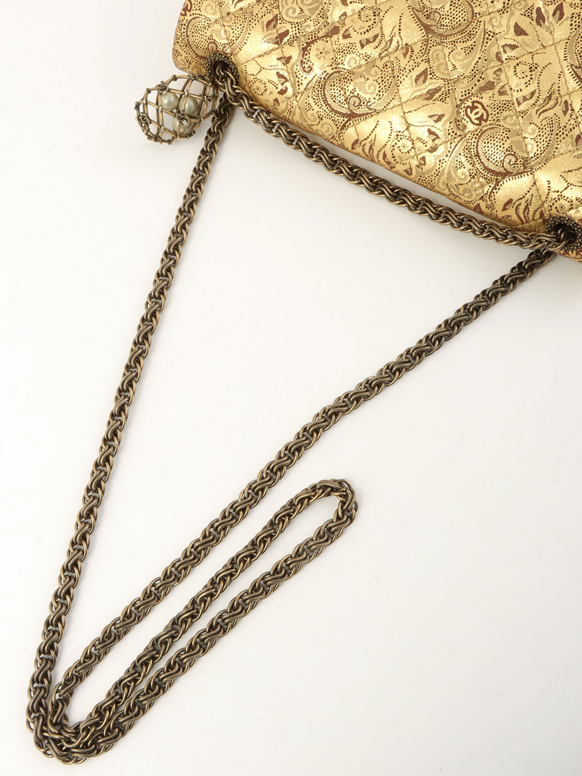 2008年頃製 パリモスクワコレクション2.55チェーンショルダーバッグ ゴールド／ブラウン