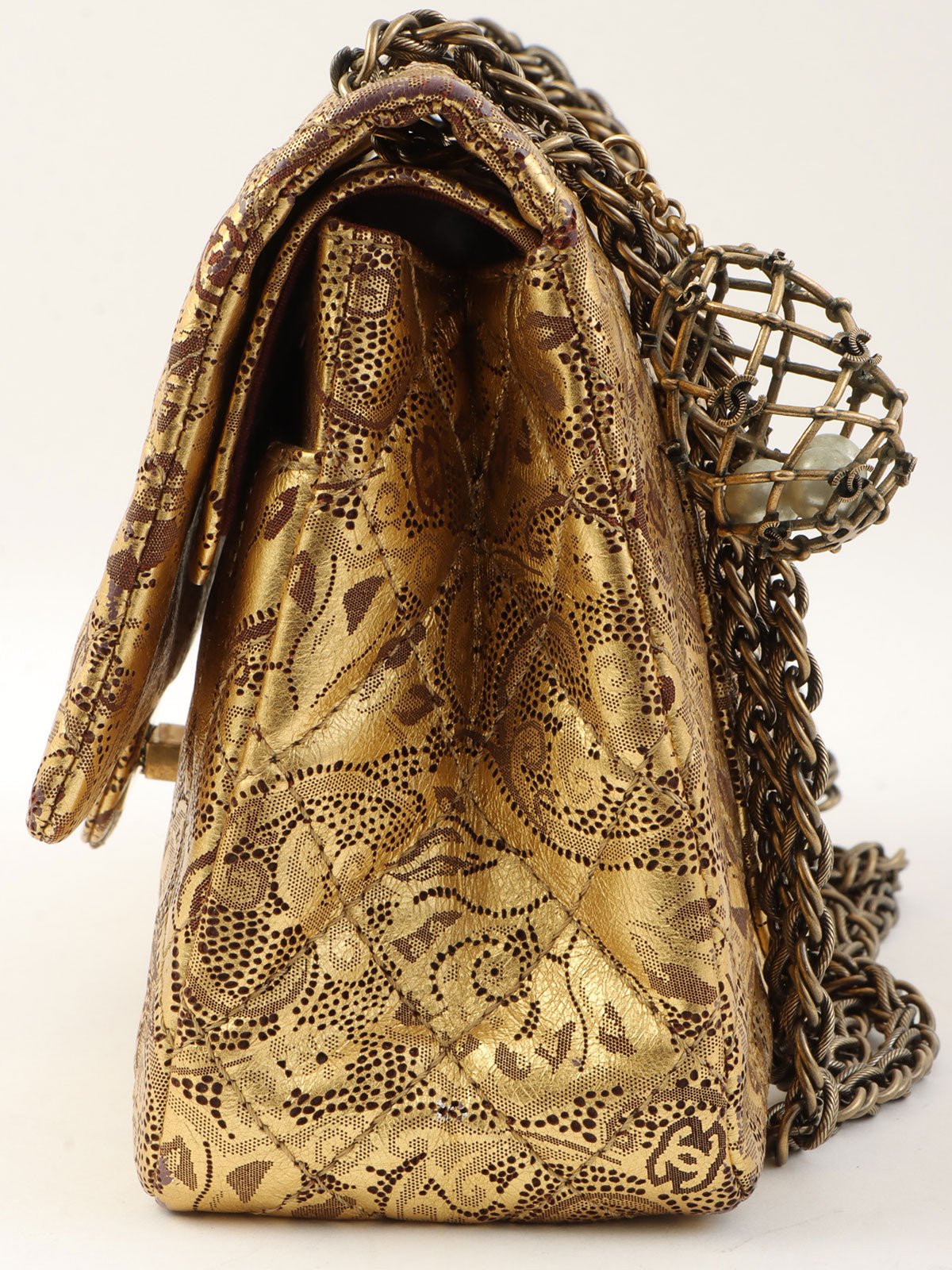 2008年頃製 パリモスクワコレクション2.55チェーンショルダーバッグ ゴールド／ブラウン