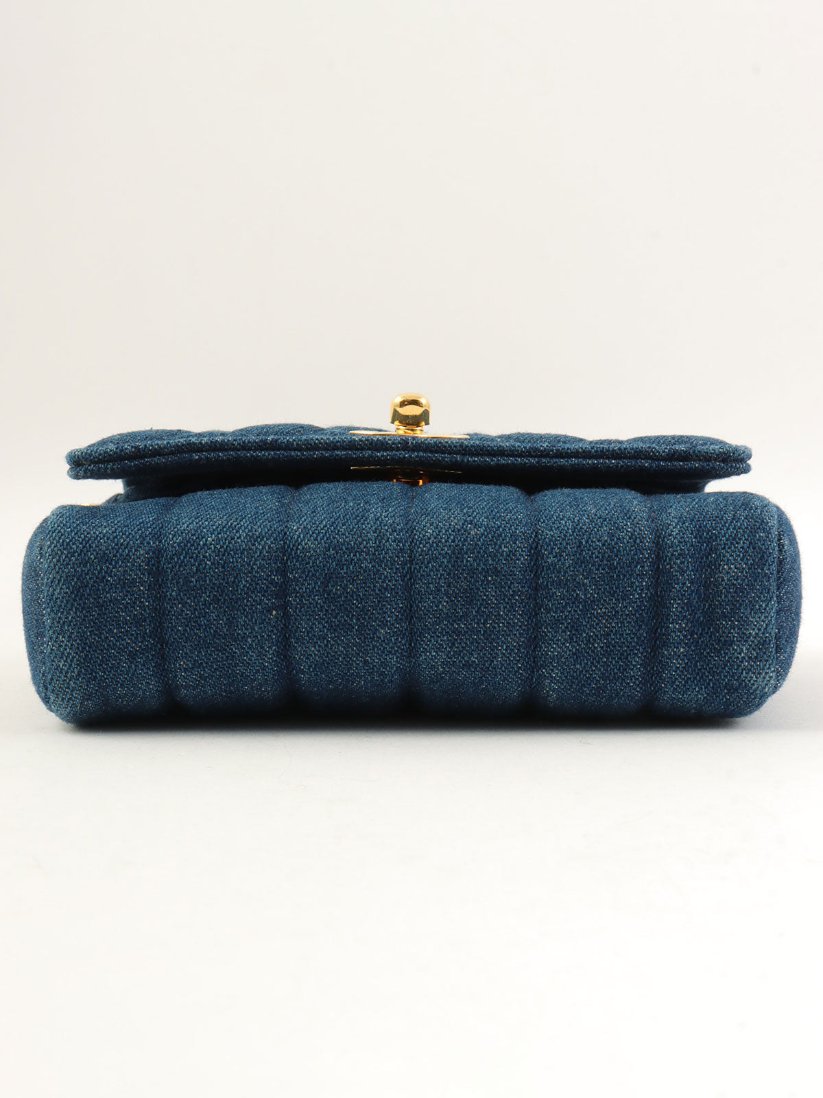 1990s Denim CC Turnlock Shoulder Bag Mini Indigo
