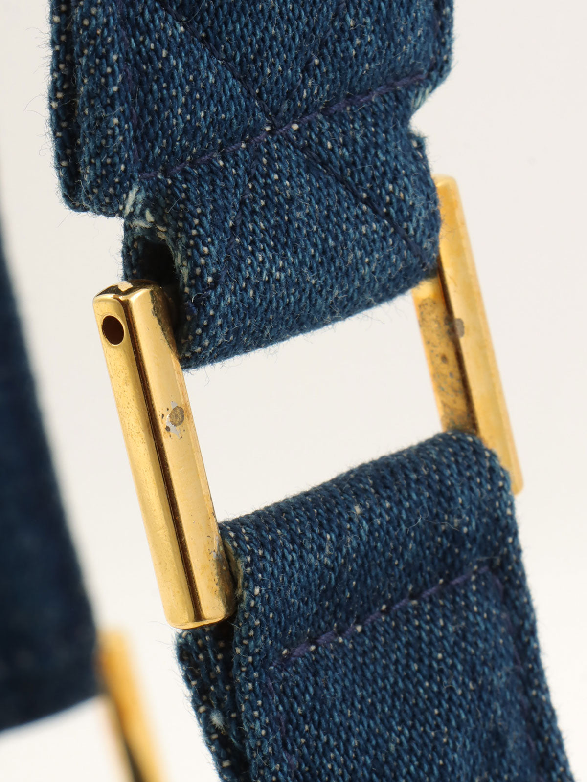 1990s Denim CC Turnlock Shoulder Bag Mini Indigo