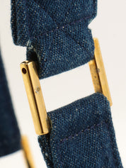 1990s Denim CC Turnlock Shoulder Bag Mini Indigo
