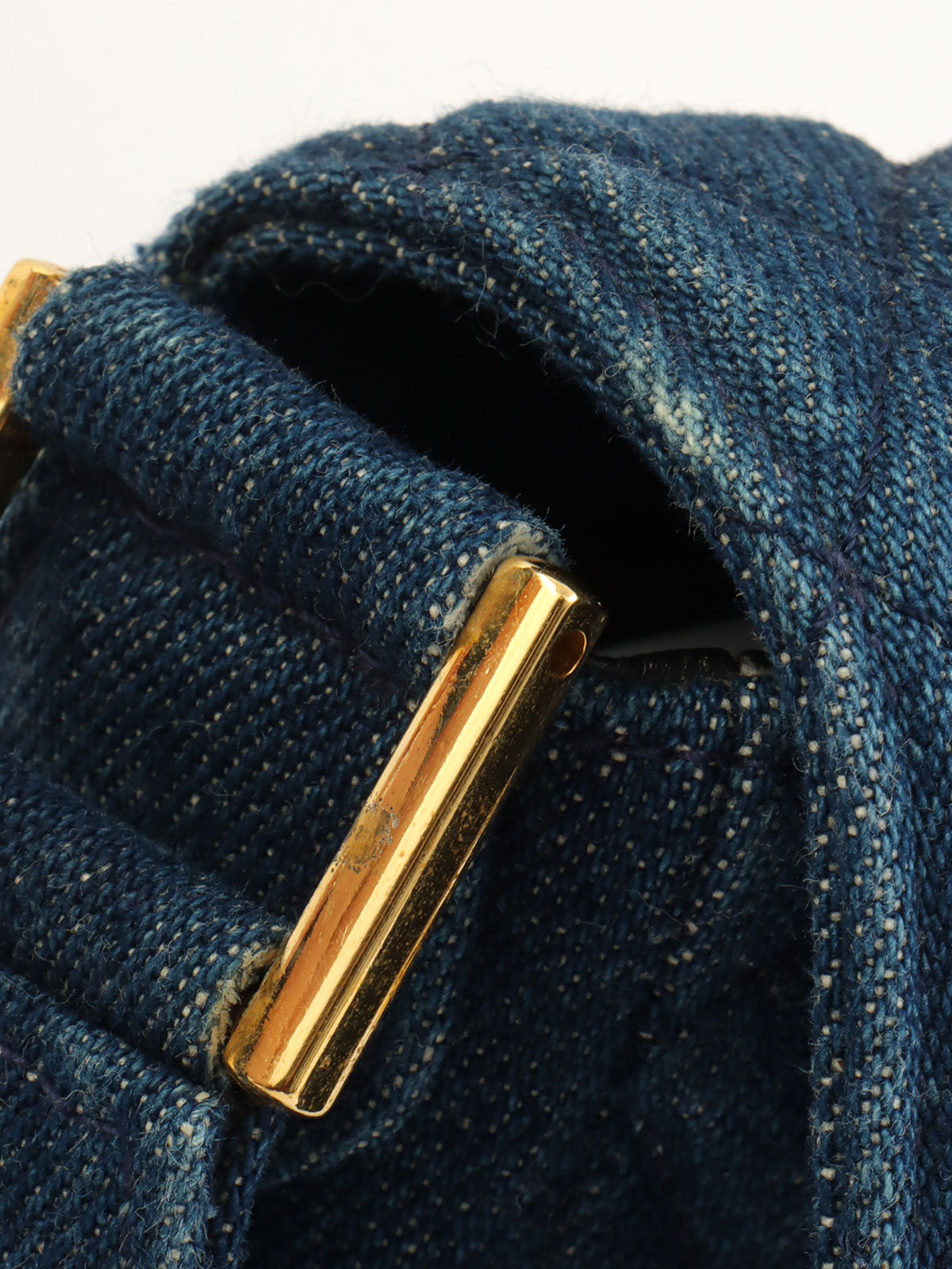 1990s Denim CC Turnlock Shoulder Bag Mini Indigo
