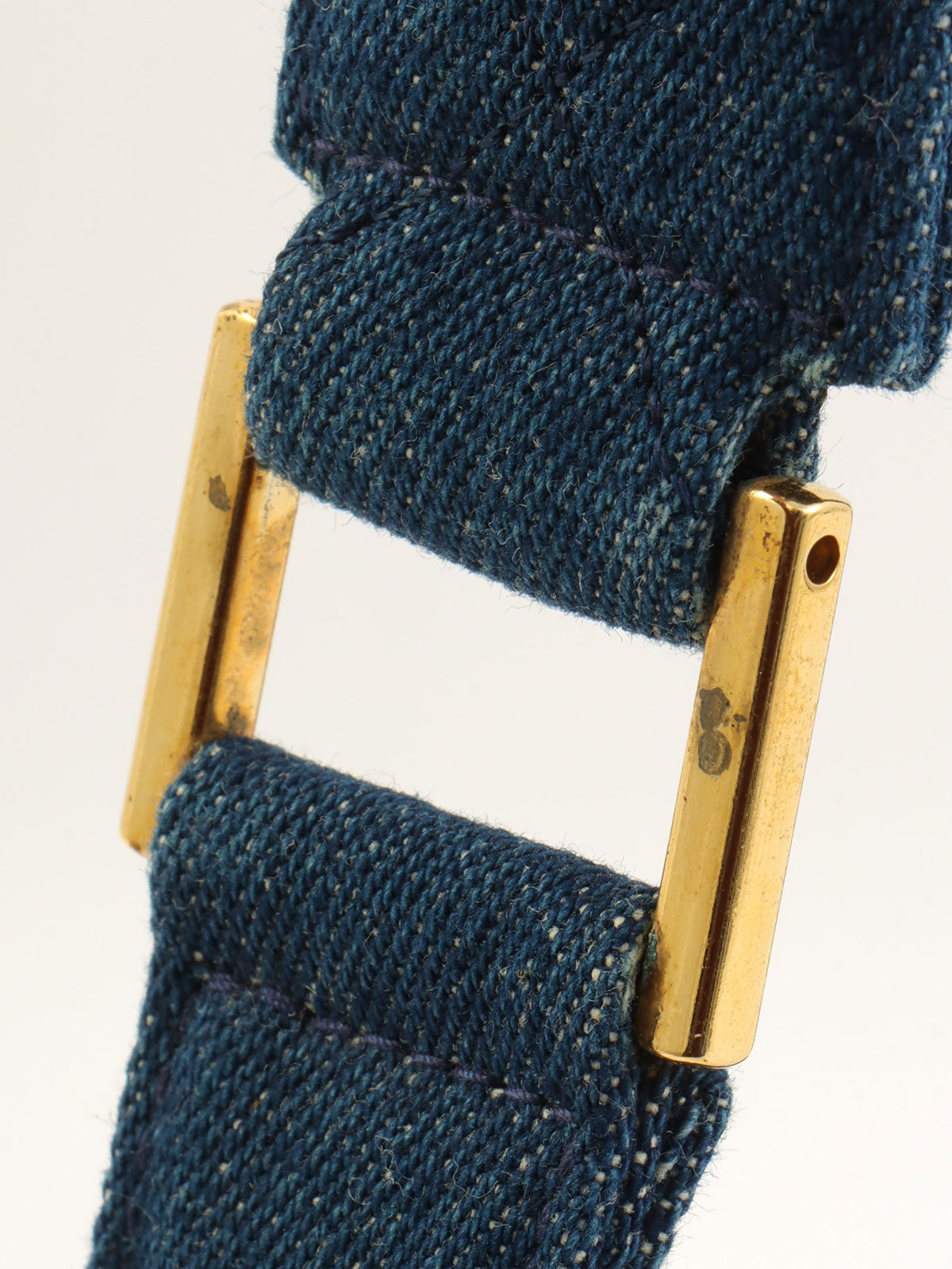 1990s Denim CC Turnlock Shoulder Bag Mini Indigo
