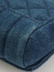 1990s Denim CC Turnlock Shoulder Bag Mini Indigo