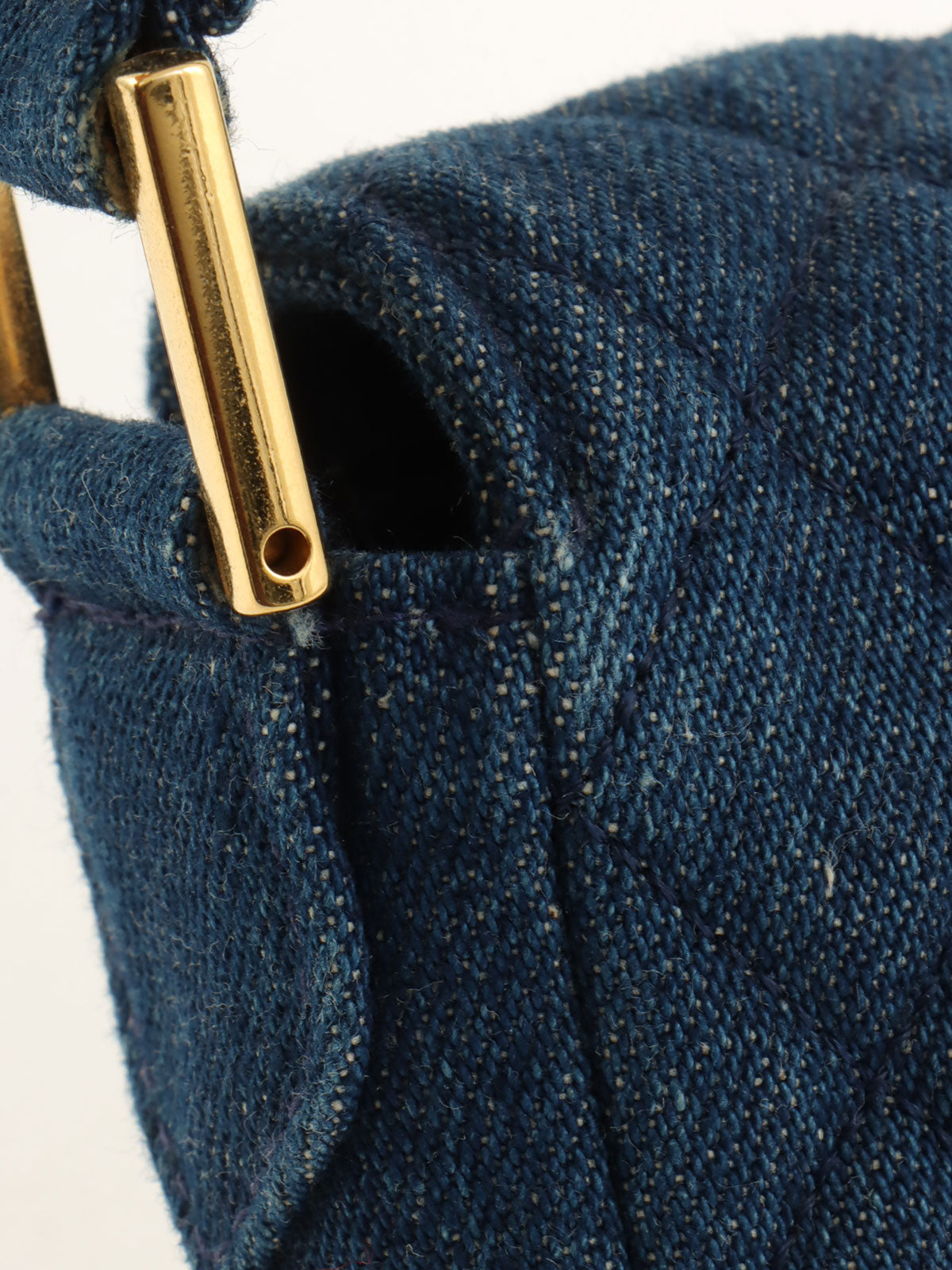 1990s Denim CC Turnlock Shoulder Bag Mini Indigo