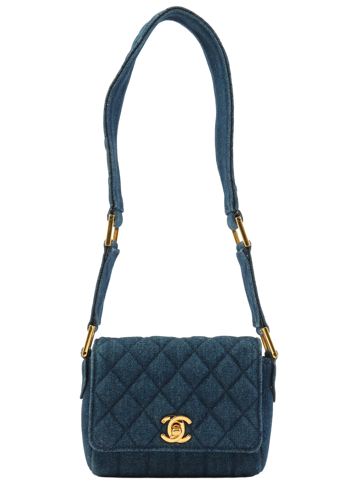 1990年頃製 デニムCCターンロックショルダーバッグミニ インディゴ