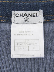 2007 Cotton Denim Combination Vest Blue