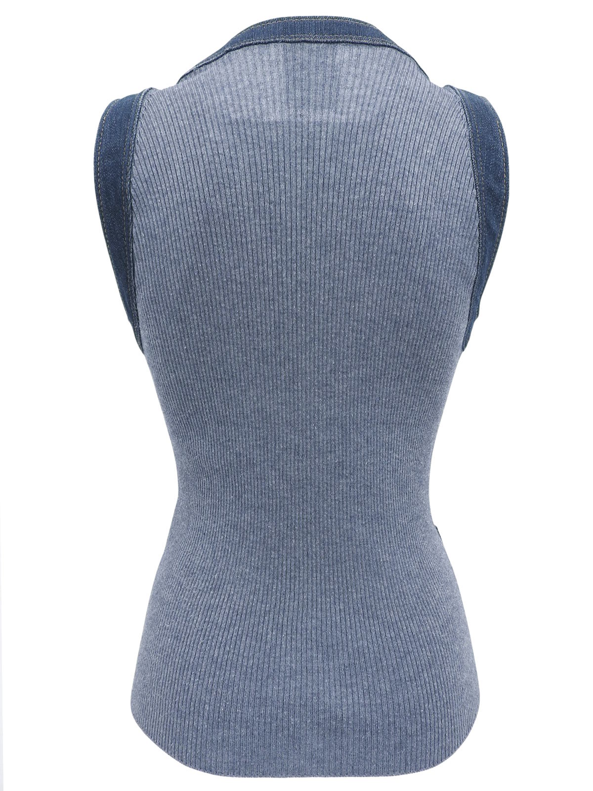 2007年製 コットンデニムコンビニットベスト ブルー