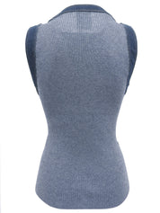 2007年製 コットンデニムコンビニットベスト ブルー