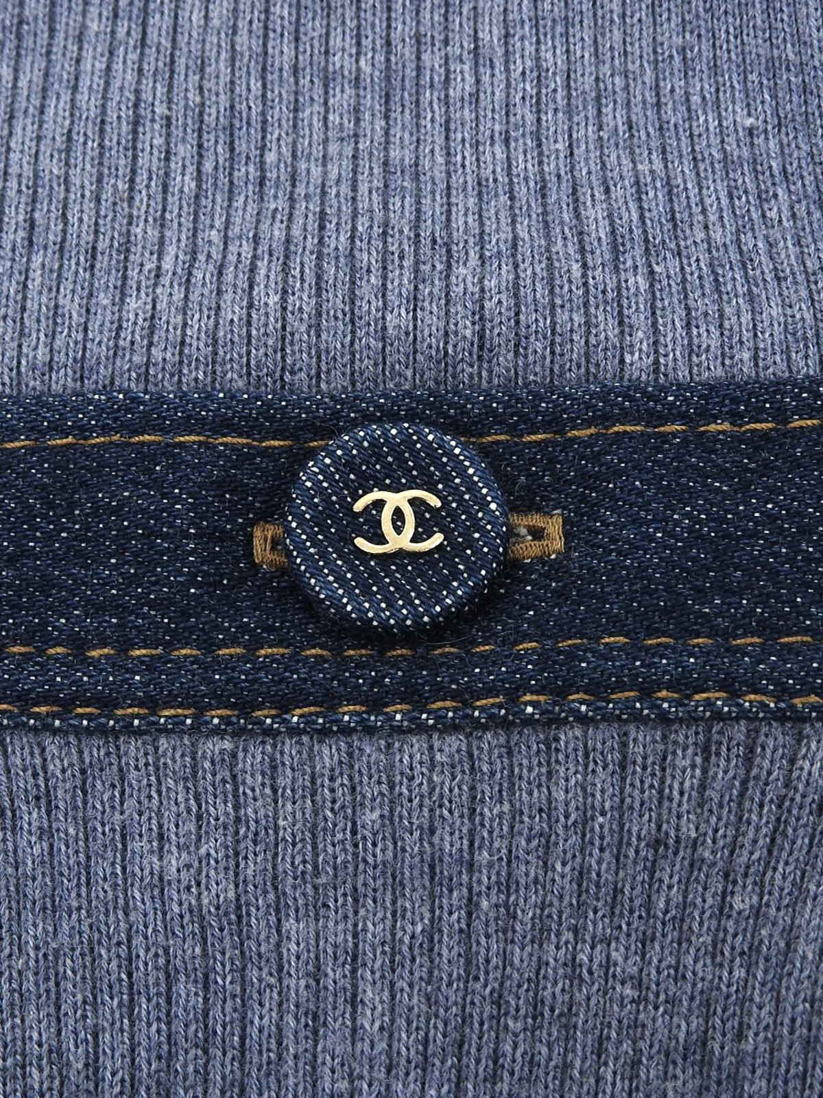 2007年製 コットンデニムコンビニットベスト ブルー