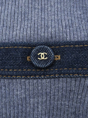 2007年製 コットンデニムコンビニットベスト ブルー