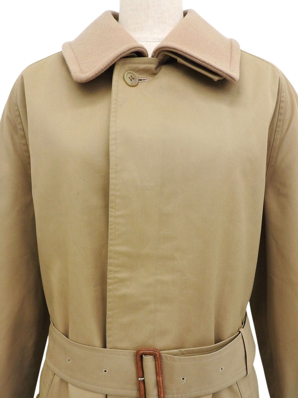 ウールステンカラーコート ベージュ