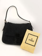 针织妈妈水桶包黑色