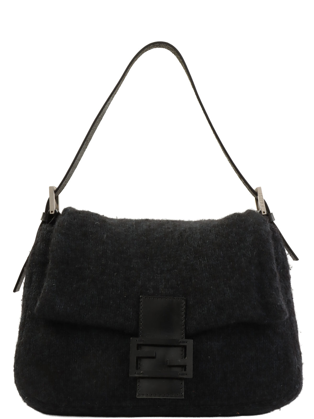 针织妈妈水桶包黑色