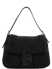 针织妈妈水桶包黑色