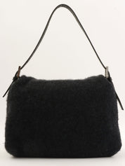 针织妈妈水桶包黑色