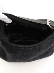 针织妈妈水桶包黑色