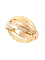 18K黄金/玫瑰金/白金三位一体戒指