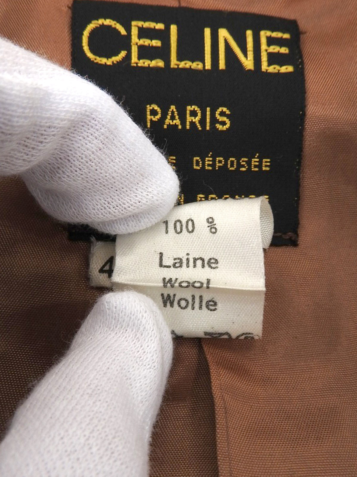 ウールロゴボタンエルボーパッチジャケット ブラウン/グレー