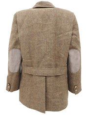 ウールロゴボタンエルボーパッチジャケット ブラウン/グレー