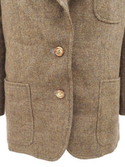 ウールロゴボタンエルボーパッチジャケット ブラウン/グレー