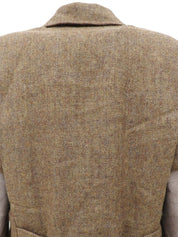 ウールロゴボタンエルボーパッチジャケット ブラウン/グレー