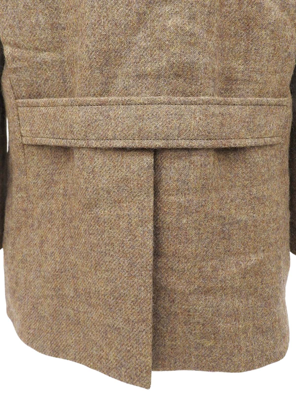 ウールロゴボタンエルボーパッチジャケット ブラウン/グレー