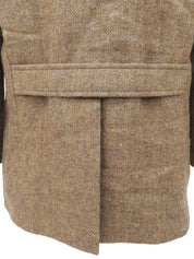 ウールロゴボタンエルボーパッチジャケット ブラウン/グレー