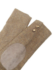 ウールロゴボタンエルボーパッチジャケット ブラウン/グレー