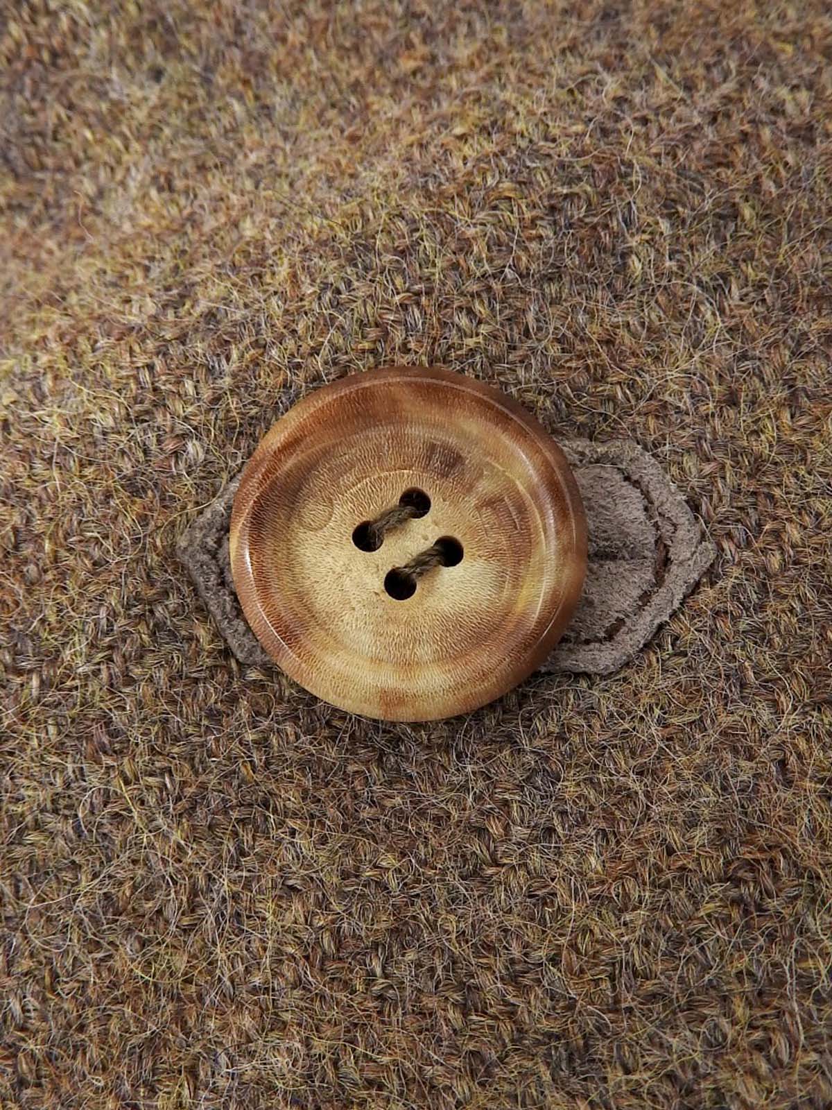 ウールロゴボタンエルボーパッチジャケット ブラウン/グレー