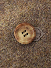 ウールロゴボタンエルボーパッチジャケット ブラウン/グレー