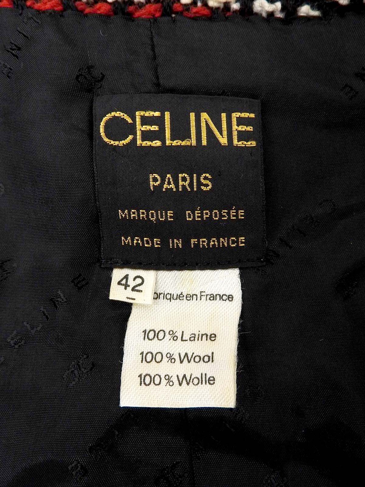 ツイードノーカラーセットアップ ブラック/レッド/マルチ