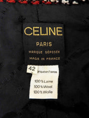 ツイードノーカラーセットアップ ブラック/レッド/マルチ