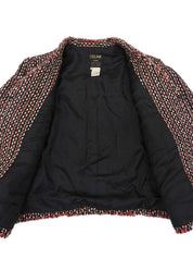 ツイードノーカラーセットアップ ブラック/レッド/マルチ