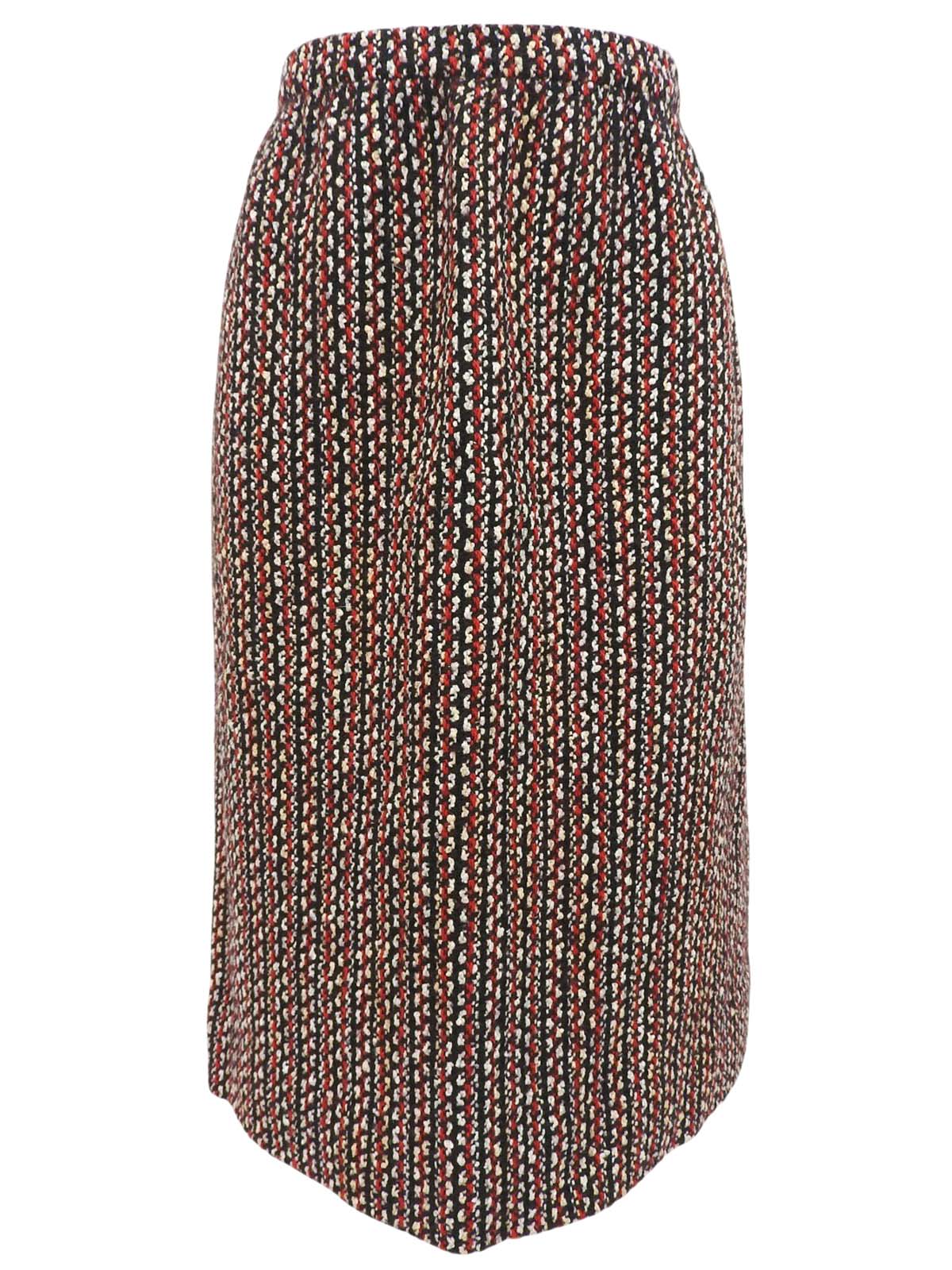 ツイードノーカラーセットアップ ブラック/レッド/マルチ