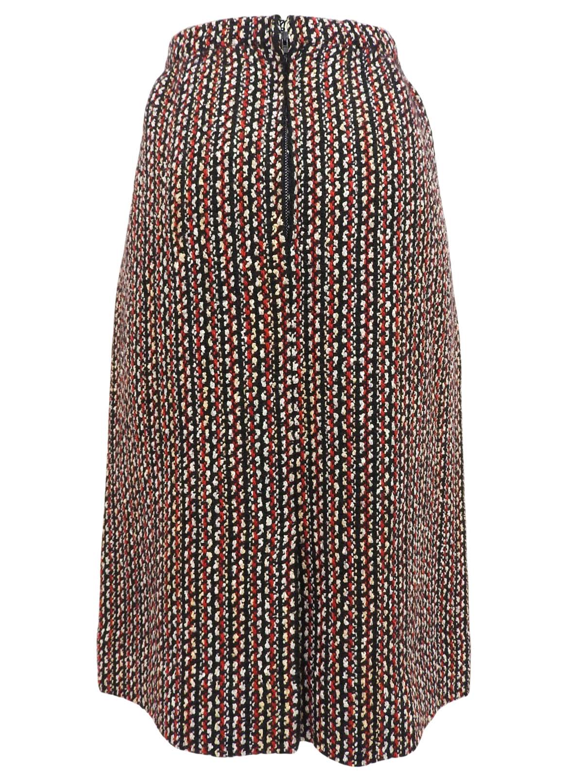 ツイードノーカラーセットアップ ブラック/レッド/マルチ