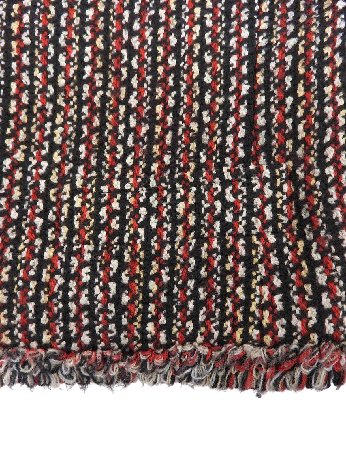 ツイードノーカラーセットアップ ブラック/レッド/マルチ