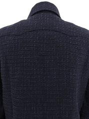 2001 Tweed CC Mark Button Long Sleeve Shirt, Navy