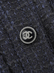 2001 Tweed CC Mark Button Long Sleeve Shirt, Navy