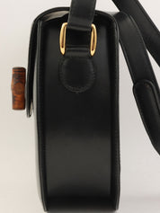 黑色竹制单肩包