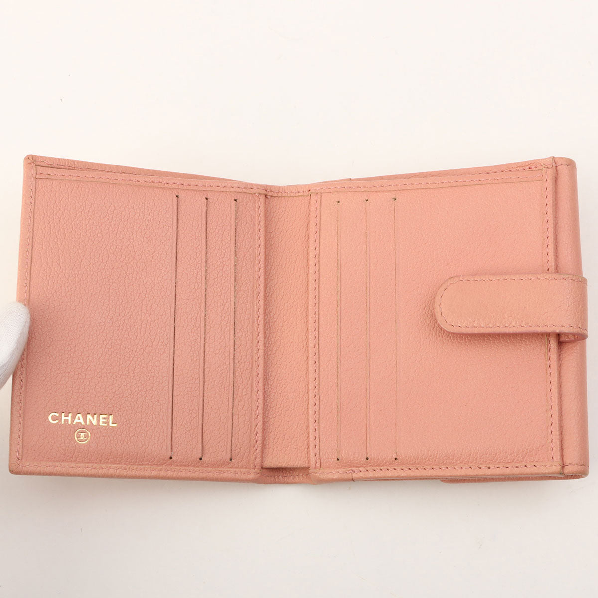 2011 Camellia CC Mark Compact Wallet Pink