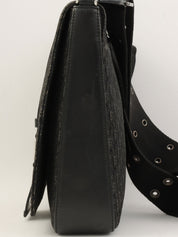 Street Chic Trotter Pattern Shoulder Bag in Black