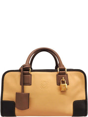 アナグラムアマソナボストンバッグ ベージュ/ブラック