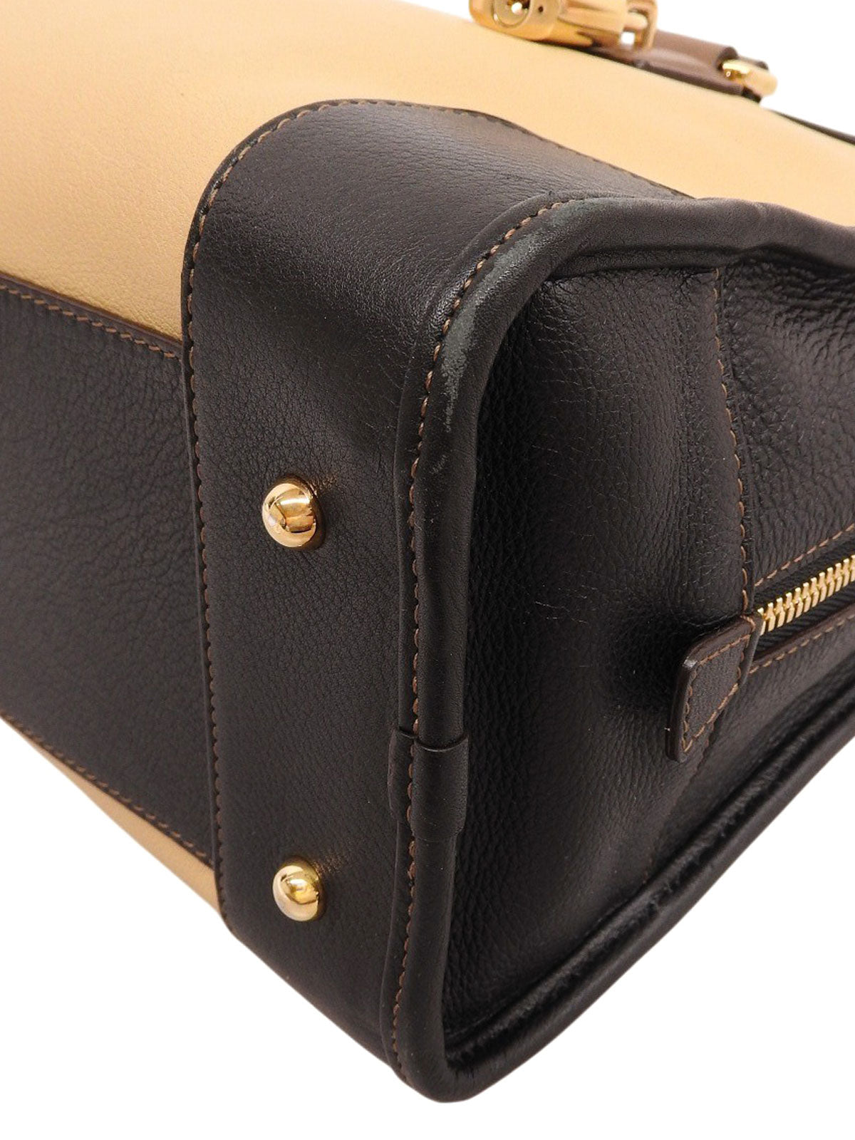 アナグラムアマソナボストンバッグ ベージュ/ブラック