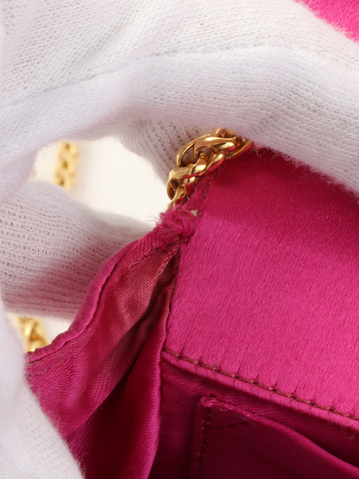 Satin Mini Bamboo 2-Way Bag, Pink