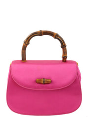Satin Mini Bamboo 2-Way Bag, Pink