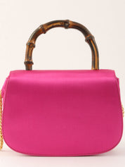 Satin Mini Bamboo 2-Way Bag, Pink