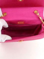 Satin Mini Bamboo 2-Way Bag, Pink