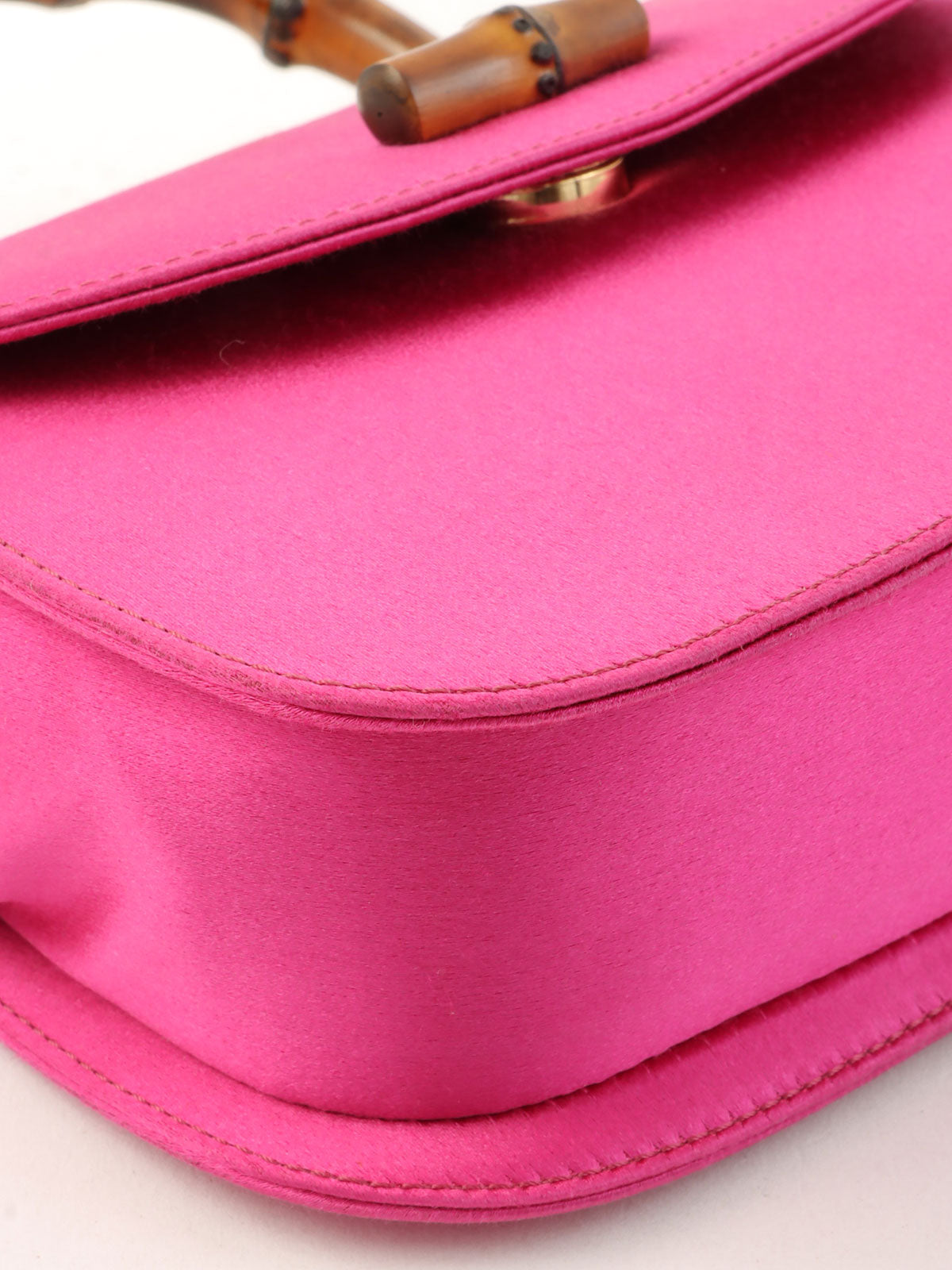 Satin Mini Bamboo 2-Way Bag, Pink