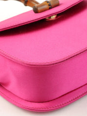 Satin Mini Bamboo 2-Way Bag, Pink